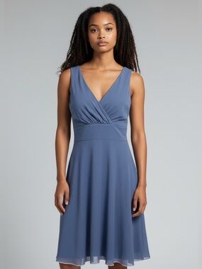 J.Crew Sophia 100% Silk Elegant Blue Sleeveless Dress